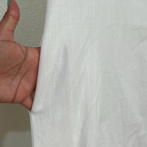 ZEAGOO WOMENS SHIRT DRESS SHORT SLEEVE WHITE LIGHTWEIGHT SZ LG - Picture 7 of 10